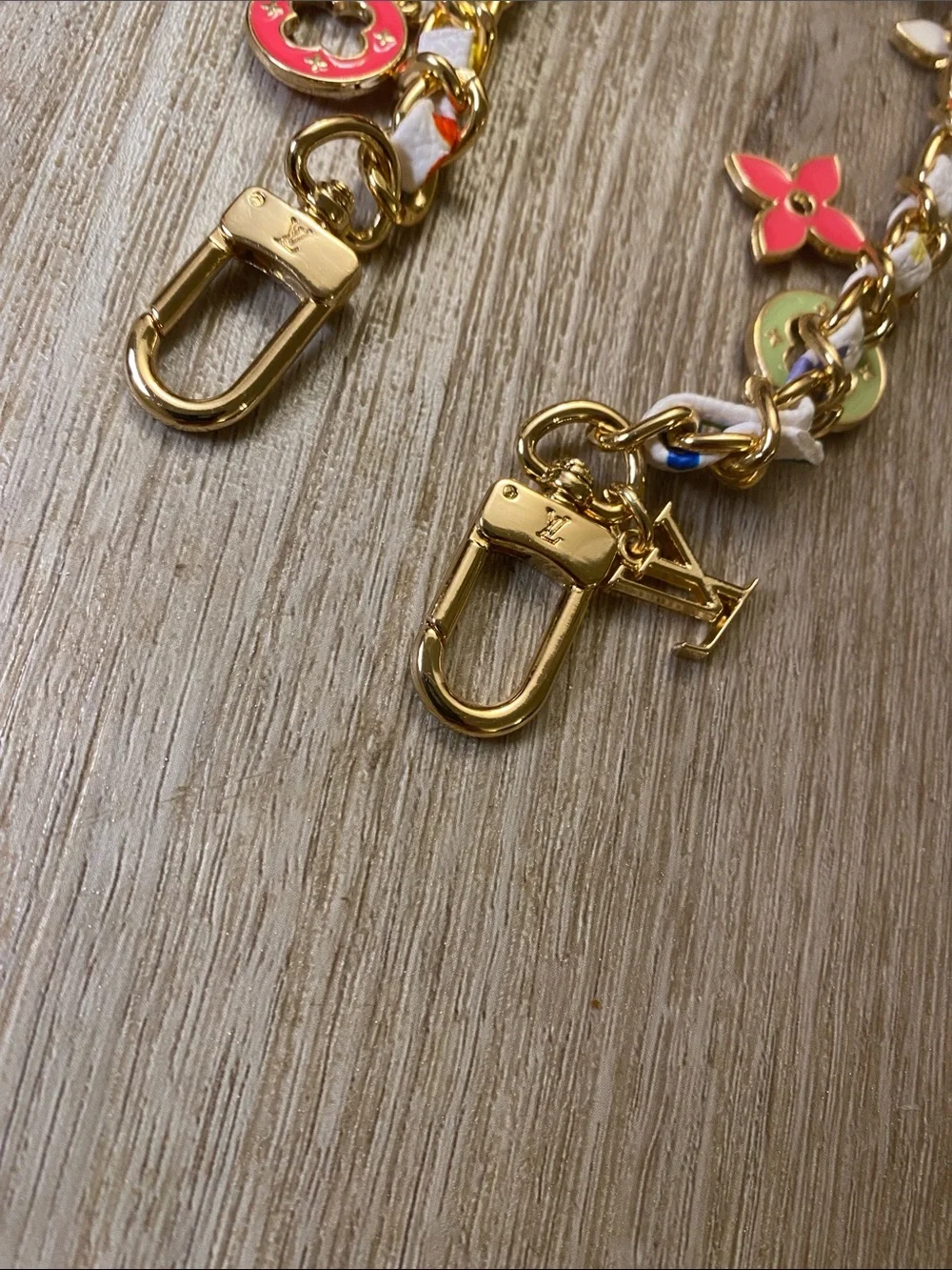 Louis Vuitton Vivienne Chain Bag Charm Multicolor Monogram Flowers Limited Editi